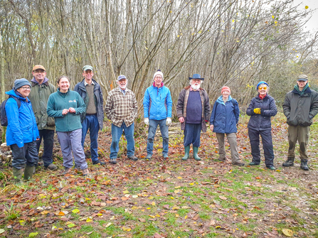 Veritie Turner (in BBOWT fleece) with a Wild Banbury conservation work party.