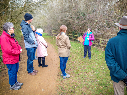 Veritie Turner leading a Wild Bicester winter wellbeing walk.