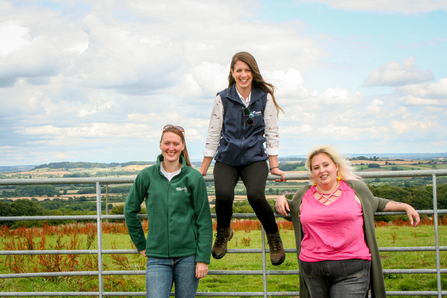 BBOWT's Alison Offord, farming consultant Chloe Timberlake and Brill parish councillor Liz Springs, pictured in Brill overlooking the Oxfordshire and Buckinghamshire landscape