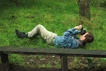 One of the participants on BBOWT's 2023 Youth Nature Photography Project at the Nature Discovery Centre