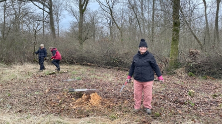 Volunteers clearing scrub