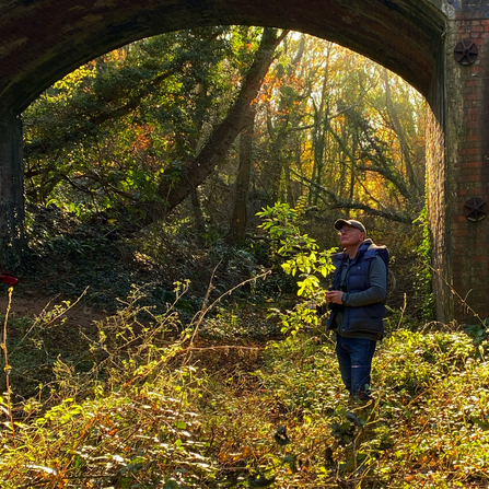 Jon Mason, aka TheEarlyBirder on Instagram, at BBOWT's Hook Norton Cutting nature reserve near Chipping Norton.