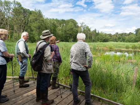 Participants on a guided walk around Cothill Fen
