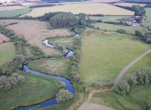 Duxford Old River aerial view