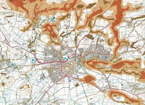 Map showing ecological networks