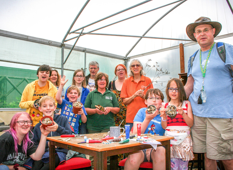 BBOWT Engaging with Nature project officer Clare Hegarty with members of The Autism Group in Maidenhead.